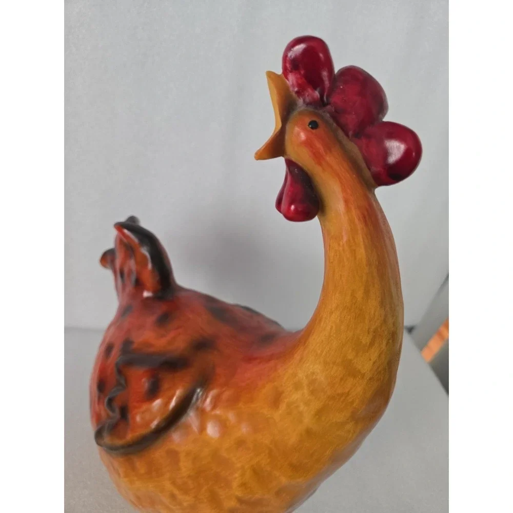 VTG EXQUISITE FUNNY ITALIAN CHICKEN HEN ROOSTER RESIN FIGURE LARGE 16.5